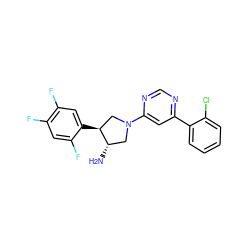 N[C@H]1CN(c2cc(-c3ccccc3Cl)ncn2)C[C@@H]1c1cc(F)c(F)cc1F ZINC000028823827