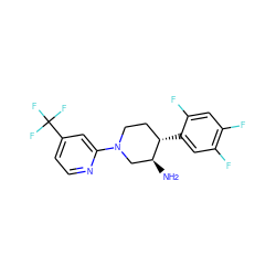 N[C@H]1CN(c2cc(C(F)(F)F)ccn2)CC[C@@H]1c1cc(F)c(F)cc1F ZINC000028707313