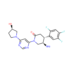 N[C@H]1CN(c2cc(N3CC[C@@H](O)C3)ncn2)C(=O)C[C@@H]1c1cc(F)c(F)cc1F ZINC000036310930