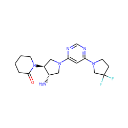 N[C@H]1CN(c2cc(N3CCC(F)(F)C3)ncn2)C[C@@H]1N1CCCCC1=O ZINC000066079310