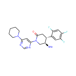 N[C@H]1CN(c2cc(N3CCCCC3)ncn2)C(=O)C[C@@H]1c1cc(F)c(F)cc1F ZINC000036310924