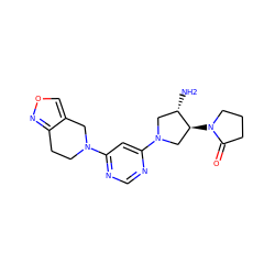 N[C@H]1CN(c2cc(N3CCc4nocc4C3)ncn2)C[C@@H]1N1CCCC1=O ZINC000066080459