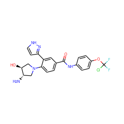 N[C@H]1CN(c2ccc(C(=O)Nc3ccc(OC(F)(F)Cl)cc3)cc2-c2cc[nH]n2)C[C@@H]1O ZINC001772648210