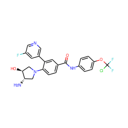 N[C@H]1CN(c2ccc(C(=O)Nc3ccc(OC(F)(F)Cl)cc3)cc2-c2cncc(F)c2)C[C@@H]1O ZINC000224429007