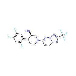 N[C@H]1CN(c2ccc3nc(C(F)(F)F)nn3n2)CC[C@@H]1c1cc(F)c(F)cc1F ZINC000028707351