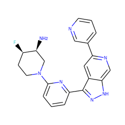 N[C@H]1CN(c2cccc(-c3n[nH]c4cnc(-c5cccnc5)cc34)n2)CC[C@H]1F ZINC000205253944