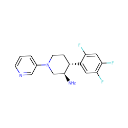 N[C@H]1CN(c2cccnc2)CC[C@@H]1c1cc(F)c(F)cc1F ZINC000028707301