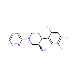 N[C@H]1CN(c2cccnn2)CC[C@@H]1c1cc(F)c(F)cc1F ZINC000028707328