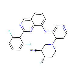 N[C@H]1CN(c2ccncc2Nc2cccc3cnc(-c4c(F)cccc4F)nc23)CC[C@@H]1F ZINC000116904256