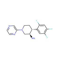 N[C@H]1CN(c2cnccn2)CC[C@@H]1c1cc(F)c(F)cc1F ZINC000028707326