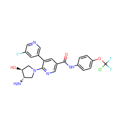 N[C@H]1CN(c2ncc(C(=O)Nc3ccc(OC(F)(F)Cl)cc3)cc2-c2cncc(F)c2)C[C@@H]1O ZINC001772577317