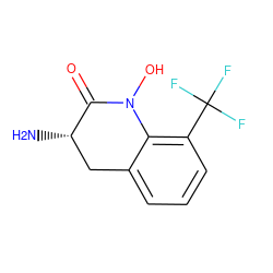 N[C@H]1Cc2cccc(C(F)(F)F)c2N(O)C1=O ZINC000084759173