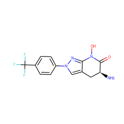 N[C@H]1Cc2cn(-c3ccc(C(F)(F)F)cc3)nc2N(O)C1=O ZINC000166325688