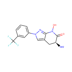 N[C@H]1Cc2cn(-c3cccc(C(F)(F)F)c3)nc2N(O)C1=O ZINC000166335769