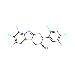 N[C@H]1Cn2c(nc3c(F)c(F)c(F)cc32)C[C@@H]1c1cc(F)c(F)cc1F ZINC000043120238