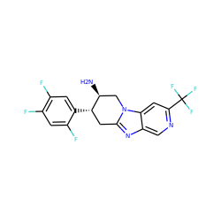 N[C@H]1Cn2c(nc3cnc(C(F)(F)F)cc32)C[C@@H]1c1cc(F)c(F)cc1F ZINC000042966872