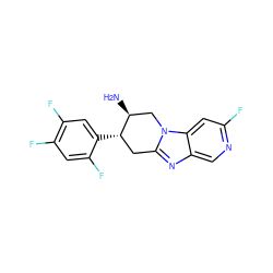 N[C@H]1Cn2c(nc3cnc(F)cc32)C[C@@H]1c1cc(F)c(F)cc1F ZINC000043120558