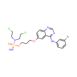 N[P@](=O)(OCCCOc1ccc2ncnc(Nc3cccc(Br)c3)c2c1)N(CCCl)CCCl ZINC000207567402