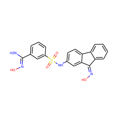 NC(=NO)c1cccc(S(=O)(=O)Nc2ccc3c(c2)C(=NO)c2ccccc2-3)c1 ZINC000299814455