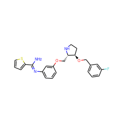 NC(=Nc1cccc(OC[C@@H]2NCC[C@H]2OCc2cccc(F)c2)c1)c1cccs1 ZINC001772630275