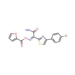 NC(=O)/C(=N\OC(=O)c1ccco1)c1nc(-c2ccc(Br)cc2)cs1 ZINC000003191993