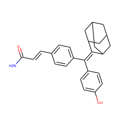 NC(=O)/C=C/c1ccc(C(=C2C3CC4CC(C3)CC2C4)c2ccc(O)cc2)cc1 ZINC001772576582