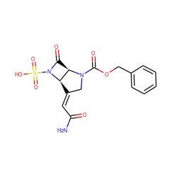 NC(=O)/C=C1\CN(C(=O)OCc2ccccc2)[C@@H]2C(=O)N(S(=O)(=O)O)[C@H]12 ZINC000013781300