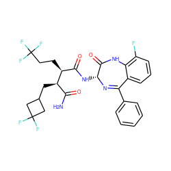 NC(=O)[C@@H](CC1CC(F)(F)C1)[C@@H](CCC(F)(F)F)C(=O)N[C@H]1N=C(c2ccccc2)c2cccc(F)c2NC1=O ZINC000205756264