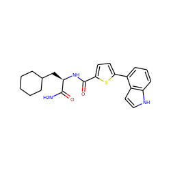 NC(=O)[C@@H](CC1CCCCC1)NC(=O)c1ccc(-c2cccc3[nH]ccc23)s1 ZINC000058548174