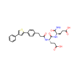 NC(=O)[C@@H](CCC(=O)O)NC(=O)[C@H](CCC(=O)O)NC(=O)CCc1ccc(-c2cc(-c3ccccc3)cs2)cc1 ZINC000089469592