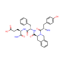 NC(=O)[C@@H](CCC(=O)O)NC(=O)[C@H](Cc1ccccc1)NC(=O)[C@@H]1Cc2ccccc2CN1C(=O)[C@@H](N)Cc1ccc(O)cc1 ZINC000027559954