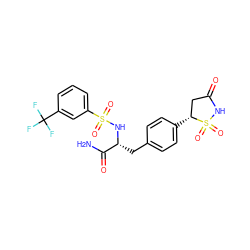 NC(=O)[C@@H](Cc1ccc([C@@H]2CC(=O)NS2(=O)=O)cc1)NS(=O)(=O)c1cccc(C(F)(F)F)c1 ZINC000028977320