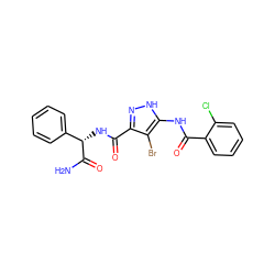 NC(=O)[C@@H](NC(=O)c1n[nH]c(NC(=O)c2ccccc2Cl)c1Br)c1ccccc1 ZINC000028711966