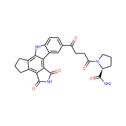 NC(=O)[C@@H]1CCCN1C(=O)CCC(=O)c1ccc2[nH]c3c4c(c5c(c3c2c1)C(=O)NC5=O)CCC4 ZINC000073224720