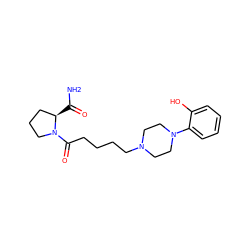 NC(=O)[C@@H]1CCCN1C(=O)CCCCN1CCN(c2ccccc2O)CC1 ZINC000169310354