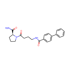 NC(=O)[C@@H]1CCCN1C(=O)CCCNC(=O)c1ccc(-c2ccccc2)cc1 ZINC000084732770