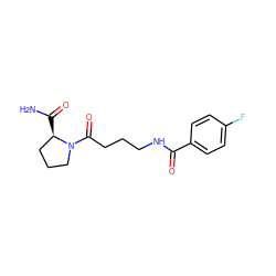 NC(=O)[C@@H]1CCCN1C(=O)CCCNC(=O)c1ccc(F)cc1 ZINC000056969442