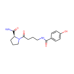 NC(=O)[C@@H]1CCCN1C(=O)CCCNC(=O)c1ccc(O)cc1 ZINC000084742196