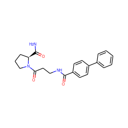 NC(=O)[C@@H]1CCCN1C(=O)CCNC(=O)c1ccc(-c2ccccc2)cc1 ZINC000084742191