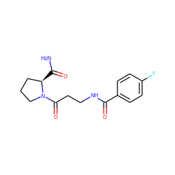 NC(=O)[C@@H]1CCCN1C(=O)CCNC(=O)c1ccc(F)cc1 ZINC000052986301