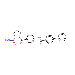 NC(=O)[C@@H]1CCCN1C(=O)c1ccc(NC(=O)c2ccc(-c3ccccc3)cc2)cc1 ZINC000084733507