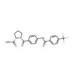 NC(=O)[C@@H]1CCCN1C(=O)c1ccc(NC(=O)c2ccc(C(F)(F)F)cc2)cc1 ZINC000084733497