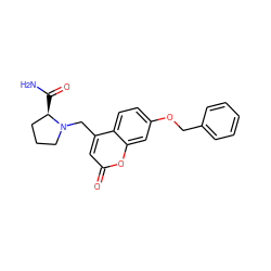 NC(=O)[C@@H]1CCCN1Cc1cc(=O)oc2cc(OCc3ccccc3)ccc12 ZINC000045314693