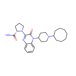 NC(=O)[C@@H]1CCCN1c1nc2ccccc2n(C2CCN(C3CCCCCCC3)CC2)c1=O ZINC000114764093