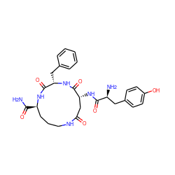 NC(=O)[C@@H]1CCCNC(=O)C[C@@H](NC(=O)[C@@H](N)Cc2ccc(O)cc2)C(=O)N[C@@H](Cc2ccccc2)C(=O)N1 ZINC000026250282