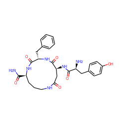 NC(=O)[C@@H]1CCCNC(=O)C[C@H](NC(=O)[C@@H](N)Cc2ccc(O)cc2)C(=O)N[C@@H](Cc2ccccc2)C(=O)N1 ZINC000096904715