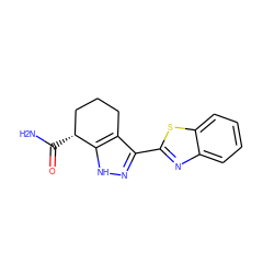 NC(=O)[C@@H]1CCCc2c(-c3nc4ccccc4s3)n[nH]c21 ZINC000299859436