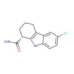 NC(=O)[C@@H]1CCCc2c1[nH]c1ccc(Cl)cc21 ZINC000000093989
