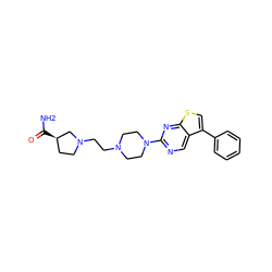 NC(=O)[C@@H]1CCN(CCN2CCN(c3ncc4c(-c5ccccc5)csc4n3)CC2)C1 ZINC000146443718