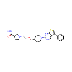 NC(=O)[C@@H]1CCN(CCOCC2CCN(c3ncc4c(-c5ccccc5)csc4n3)CC2)C1 ZINC000146477752